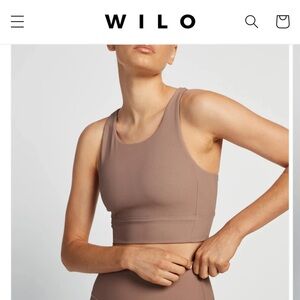 Wilo Ribbed Longline Sports Bra - Latte